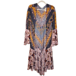 Umgee NWT Floral print boho duster cardigan with bell sleeves Size Small